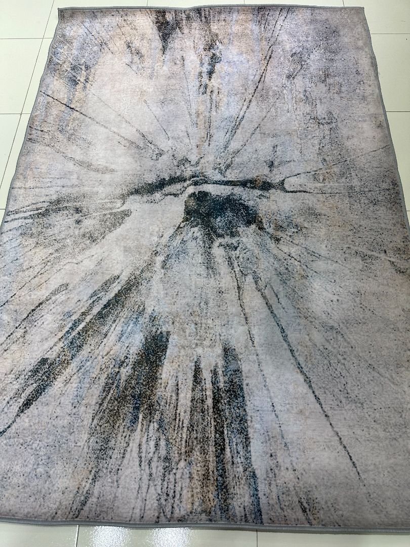 Modern Abstract Grey Carpet – 4×6 ft | Premium Soft Area Rug | Contemporary Living Room & Bedroom Carpet