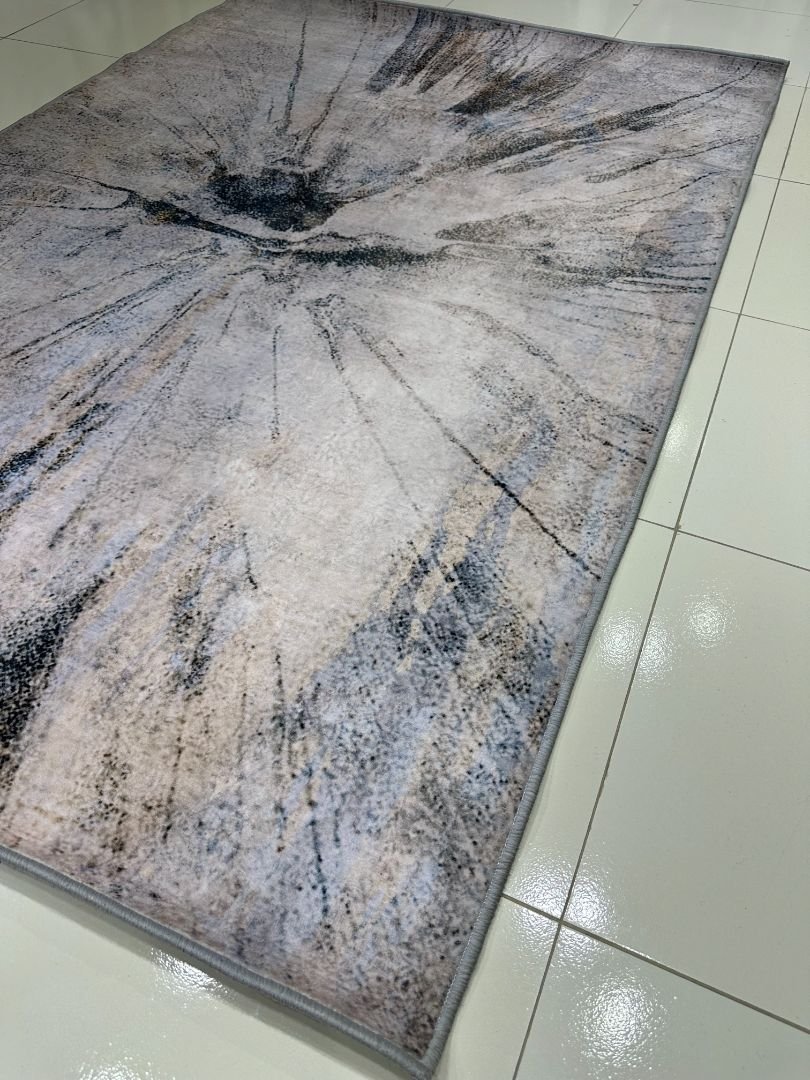 Modern Abstract Grey Carpet – 4×6 ft | Premium Soft Area Rug | Contemporary Living Room & Bedroom Carpet - Image 3