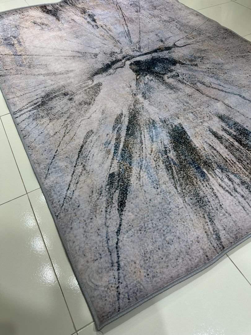 Modern Abstract Grey Carpet – 4×6 ft | Premium Soft Area Rug | Contemporary Living Room & Bedroom Carpet - Image 4
