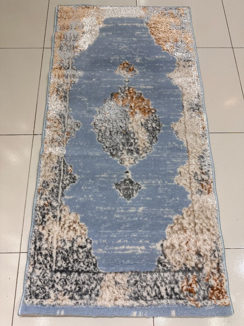 Celeste Blue Shiny Turkish Rug – 2×4 ft
