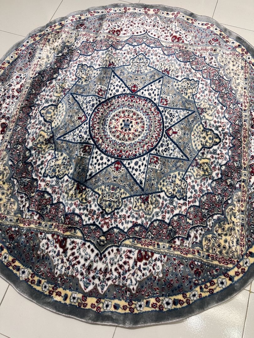 Isfahan Star Silk-Touch Round Turkish Rug – 5×5 ft - Image 2