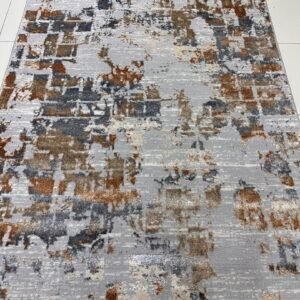 Silver Mosaic 3D Shiny Turkish Rug – 4×6 ft