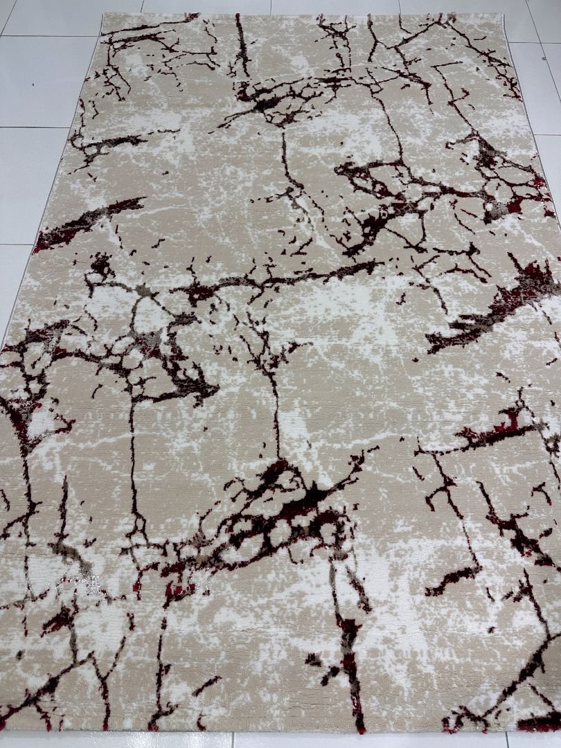 Burgundy Marble 3D Shiny Turkish Rug – 4×6 ft - Image 2