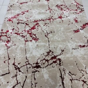 Burgundy Marble 3D Shiny Turkish Rug – 4×6 ft