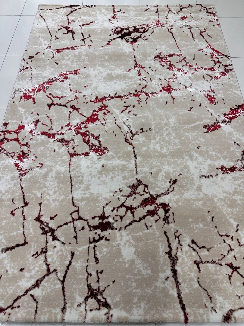 Burgundy Marble 3D Shiny Turkish Rug – 4×6 ft