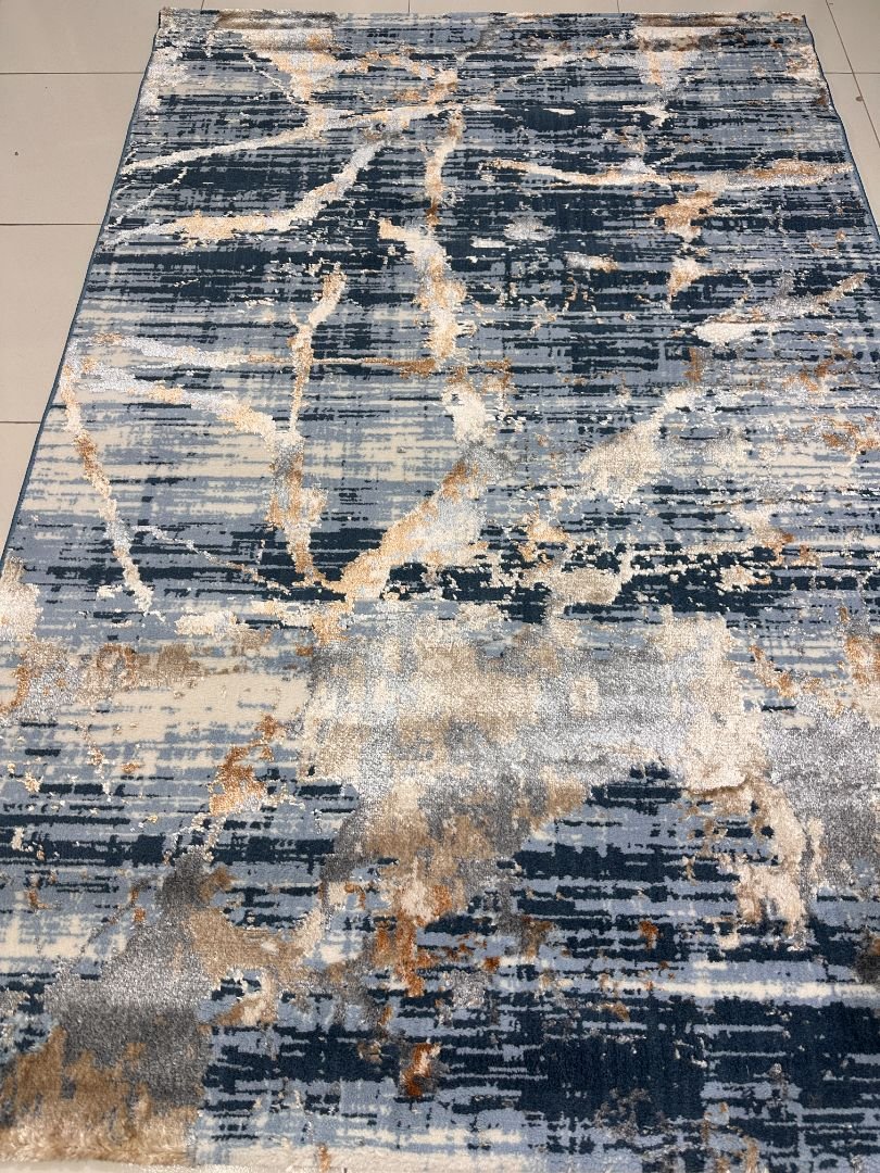 Midnight Glacier 3D Shiny Turkish Rug – 4×6 ft