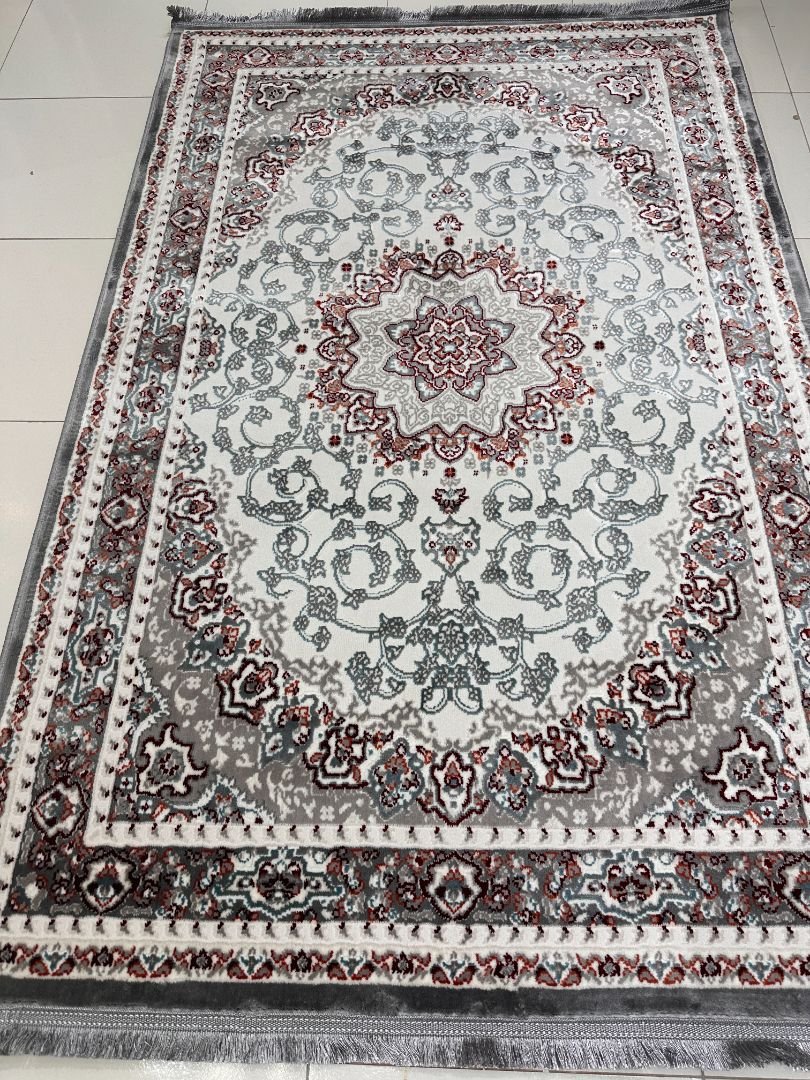 Shiraz Silver Persian-Style Turkish Rug – 4×6 ft