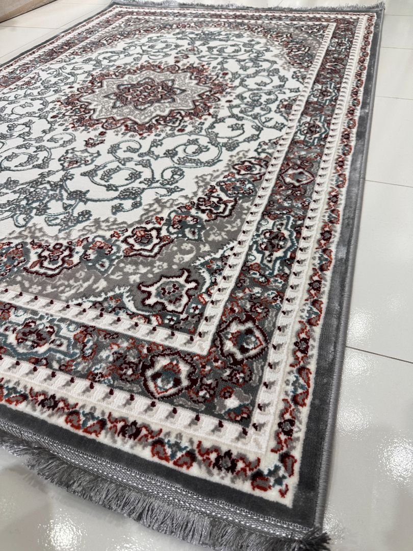 Shiraz Silver Persian-Style Turkish Rug – 4×6 ft - Image 3