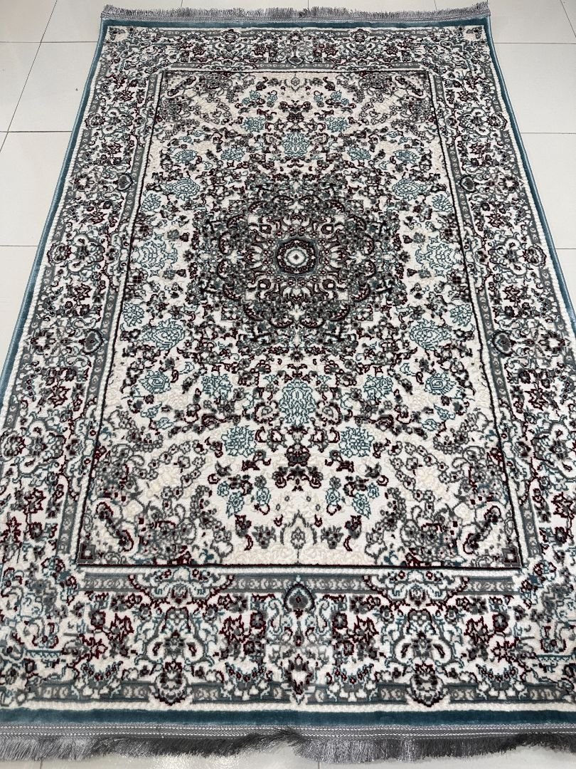Tabriz Azure Persian-Style Turkish Rug – 4×6 ft