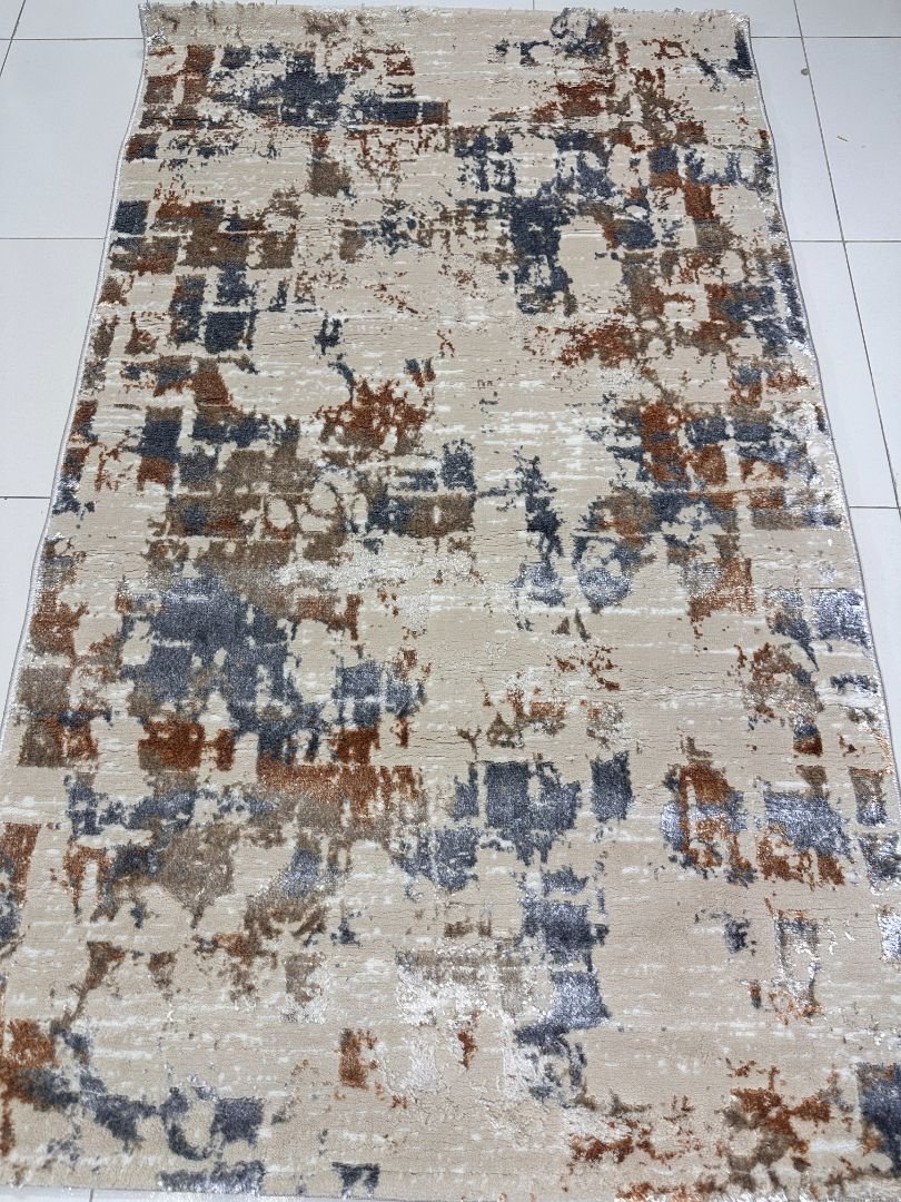 Autumn Mosaic 3D Shiny Turkish Rug – 3×5 ft