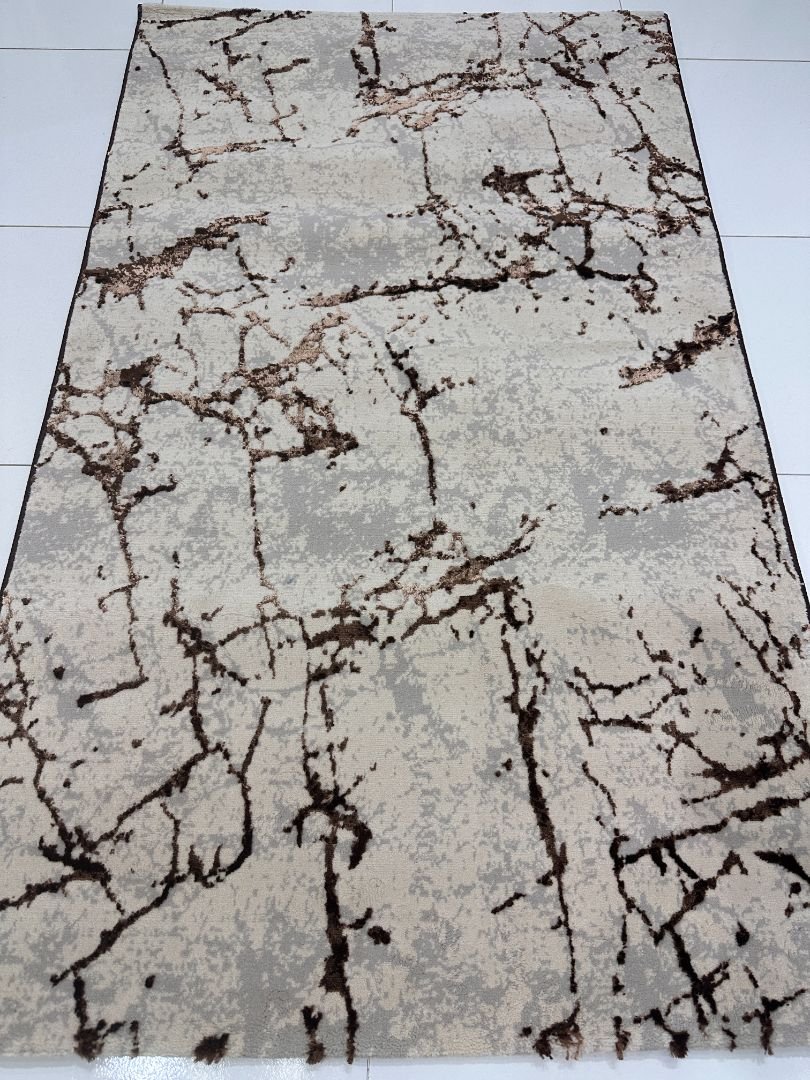 Cocoa Marble 3D Shiny Turkish Rug – 3×5 ft