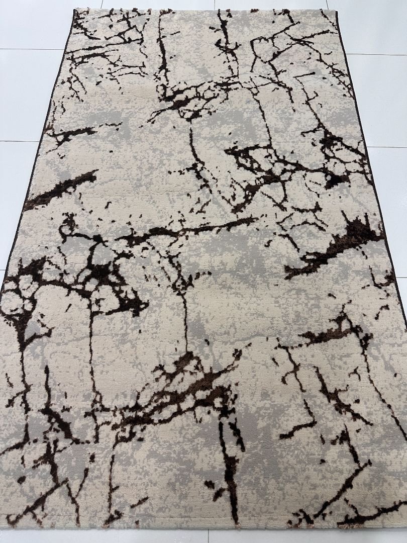 Cocoa Marble 3D Shiny Turkish Rug – 3×5 ft - Image 2