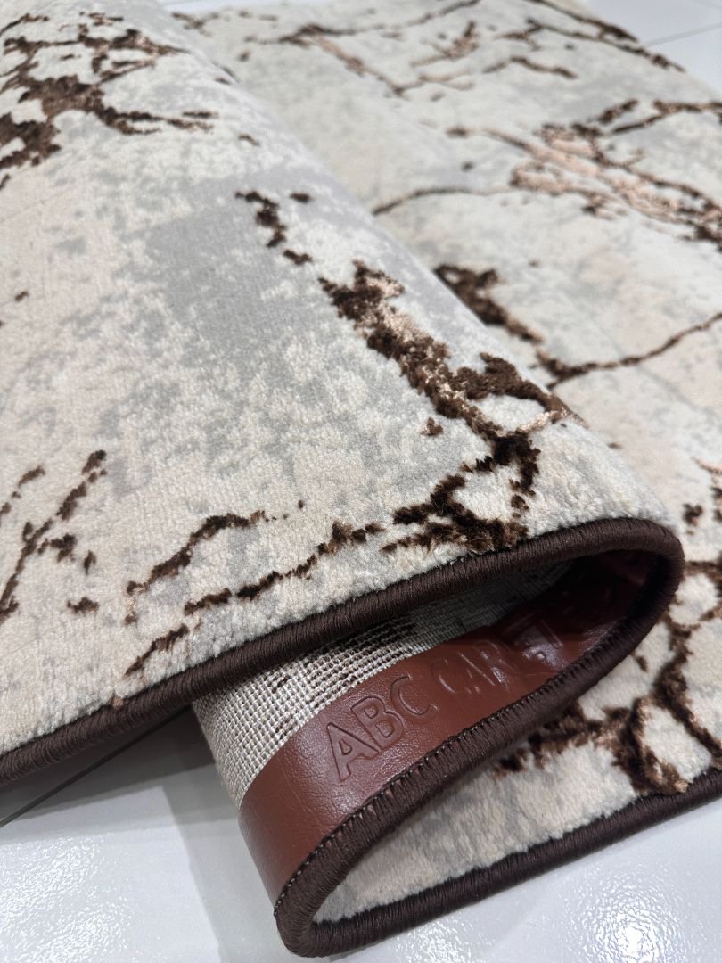 Cocoa Marble 3D Shiny Turkish Rug – 3×5 ft - Image 5