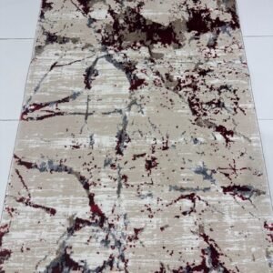 Crimson Fusion 3D Shiny Turkish Rug – 3×5 ft