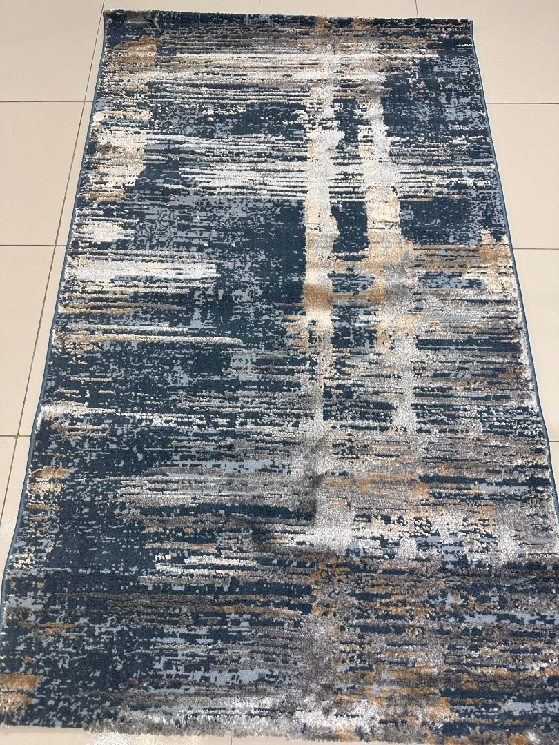 Midnight Strokes 3D Shiny Turkish Rug – 3×5 ft