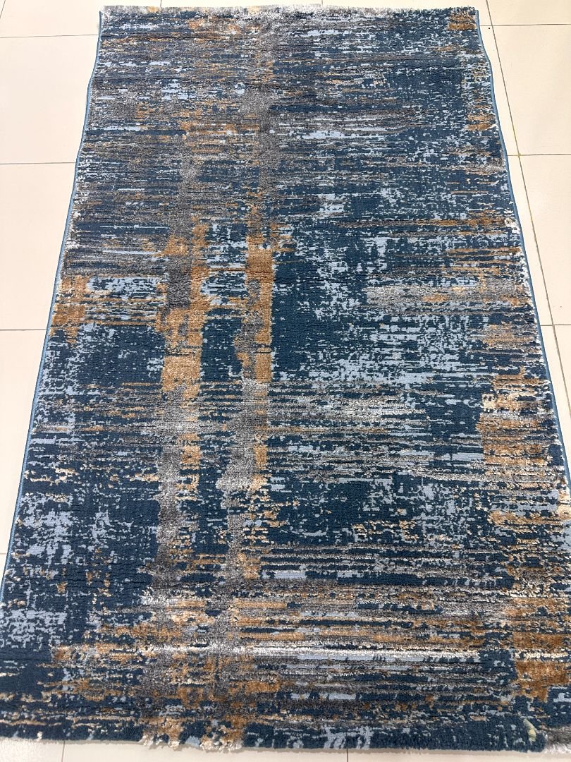 Midnight Strokes 3D Shiny Turkish Rug – 3×5 ft - Image 2