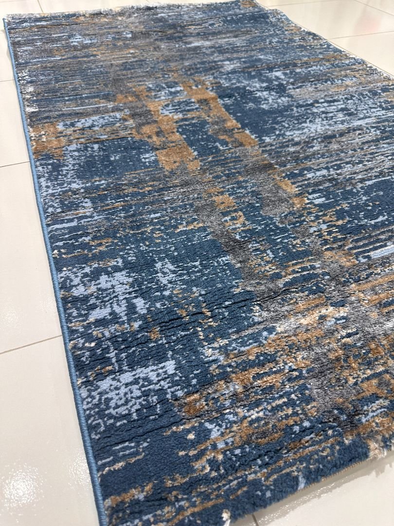 Midnight Strokes 3D Shiny Turkish Rug – 3×5 ft - Image 3