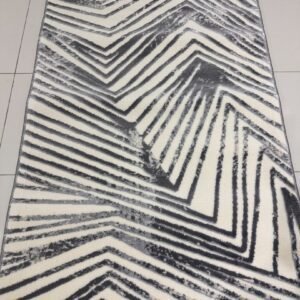 Monochrome Maze Modern Turkish Rug – 3×5 ft