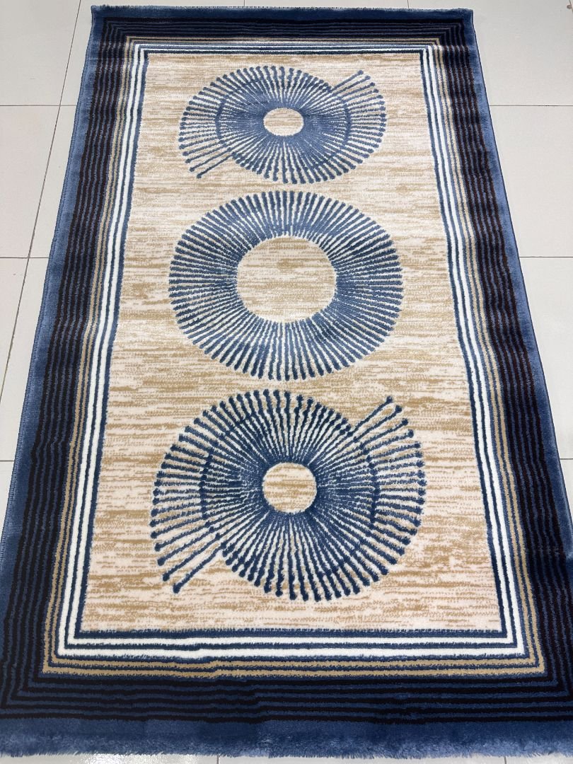 Sapphire Orbit Modern Turkish Rug – 3×5 ft
