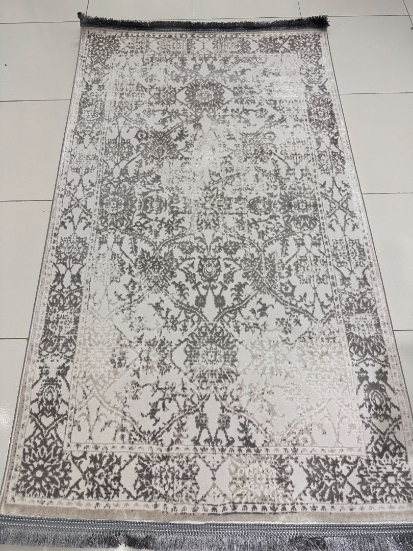 Ivory Mist Distressed Persian-Style Turkish Rug – 3×5 ft - Image 2
