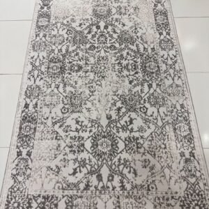 Ivory Mist Distressed Persian-Style Turkish Rug – 3×5 ft