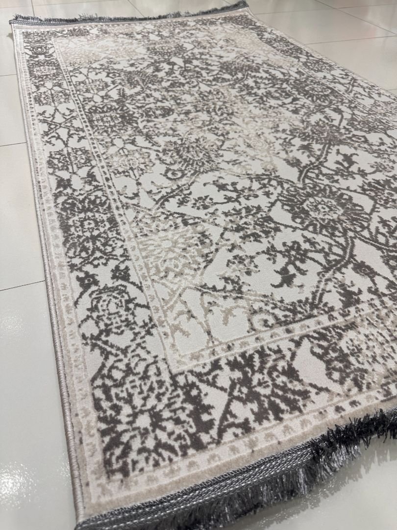 Ivory Mist Distressed Persian-Style Turkish Rug – 3×5 ft - Image 3