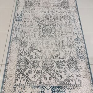 Azure Garden Distressed Persian-Style Turkish Rug – 3×5 ft