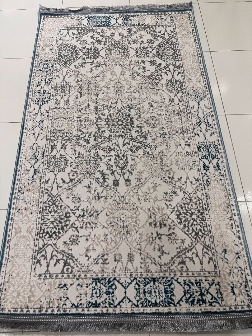 Azure Garden Distressed Persian-Style Turkish Rug – 3×5 ft - Image 2