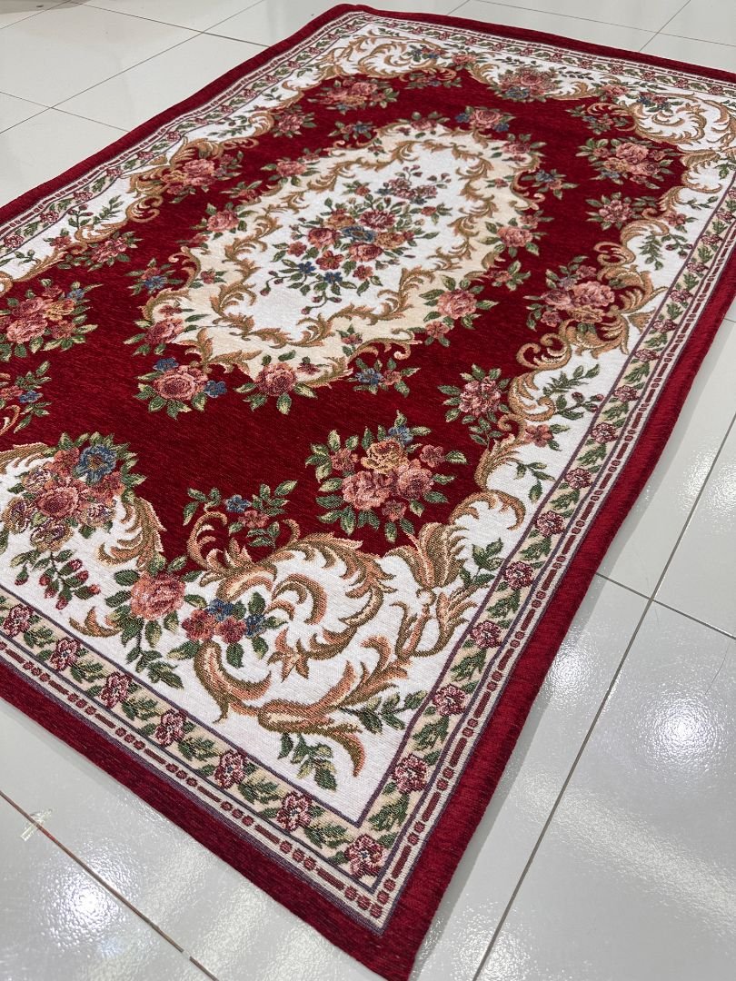 Crimson Bouquet Irani-Style Cotton Rug – 3×4.5 ft | China - Image 4