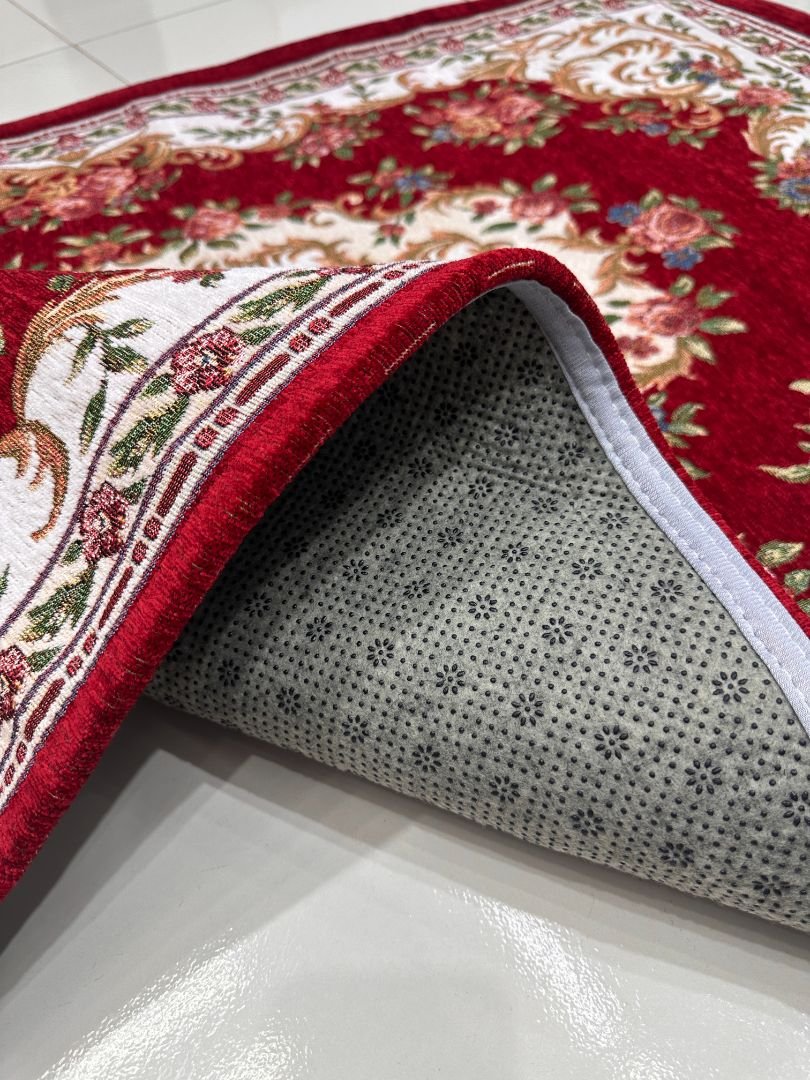 Crimson Bouquet Irani-Style Cotton Rug – 3×4.5 ft | China - Image 5