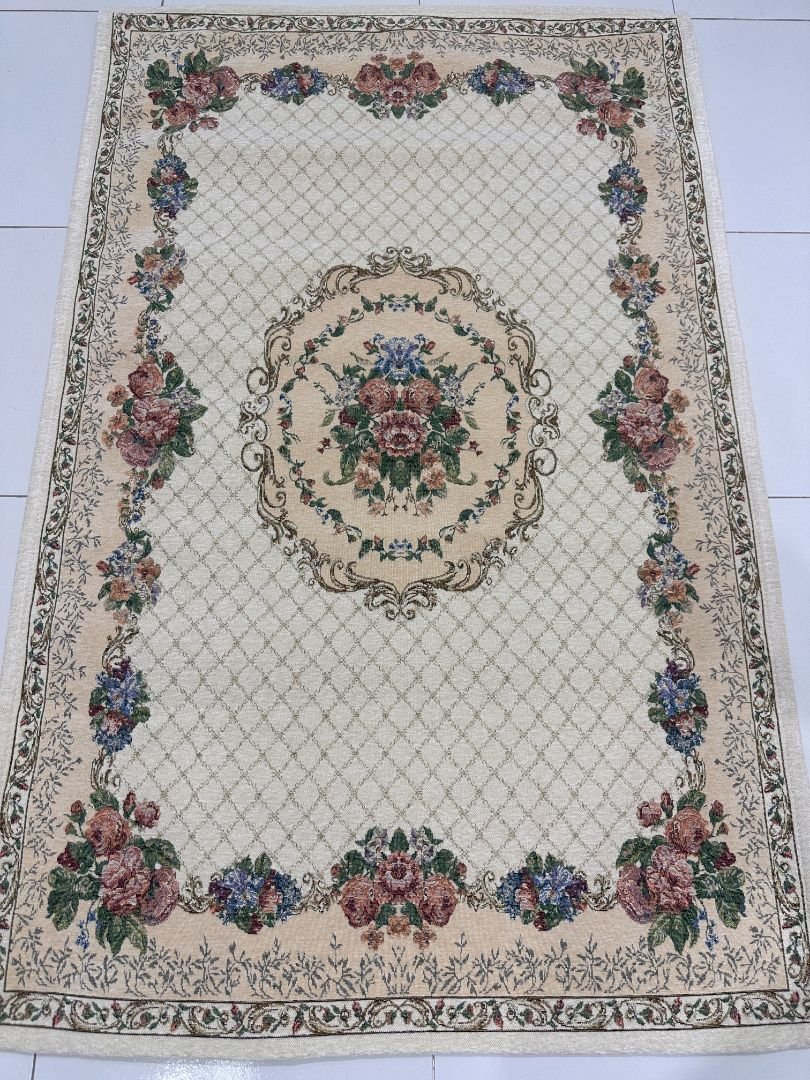 Ivory Garden Irani-Style Cotton Rug – 3×4.5 ft | China