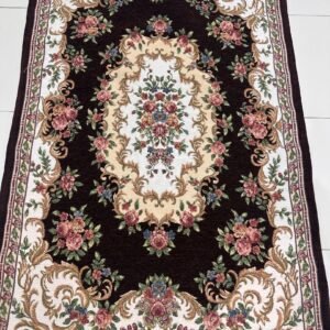 Mocha Rose Irani-Style Cotton Rug – 3×4.5 ft | China