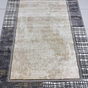 Graphite Frame Modern Turkish Rug – 4×6 ft