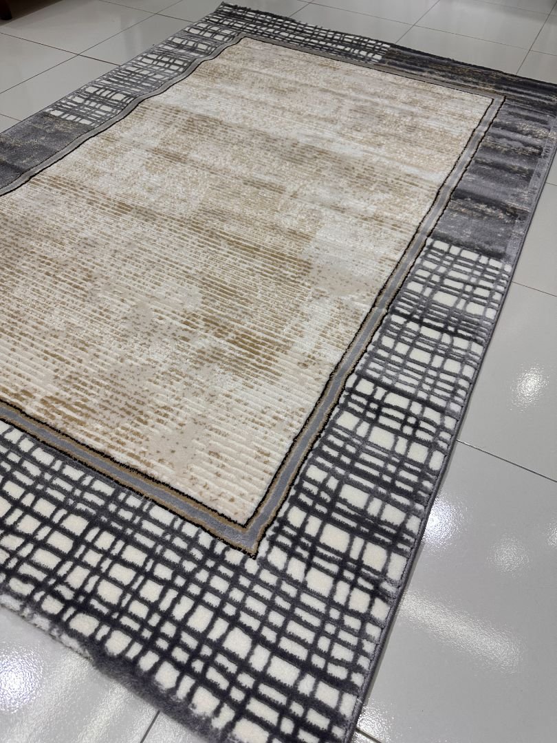 Graphite Frame Modern Turkish Rug – 4×6 ft - Image 4