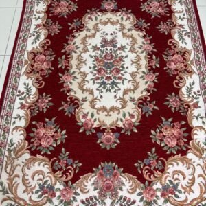 Crimson Rose Irani-Style Cotton Rug – Approx. 4×6 ft | China