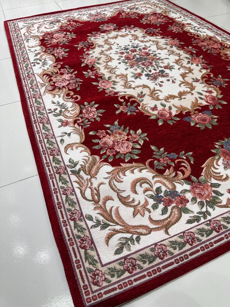 Crimson Rose Irani-Style Cotton Rug – Approx. 4×6 ft | China - Image 3