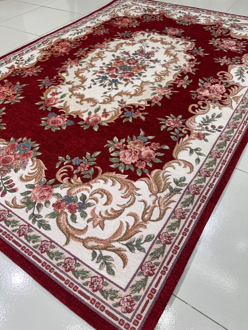 Crimson Rose Irani-Style Cotton Rug – Approx. 4×6 ft | China - Image 4