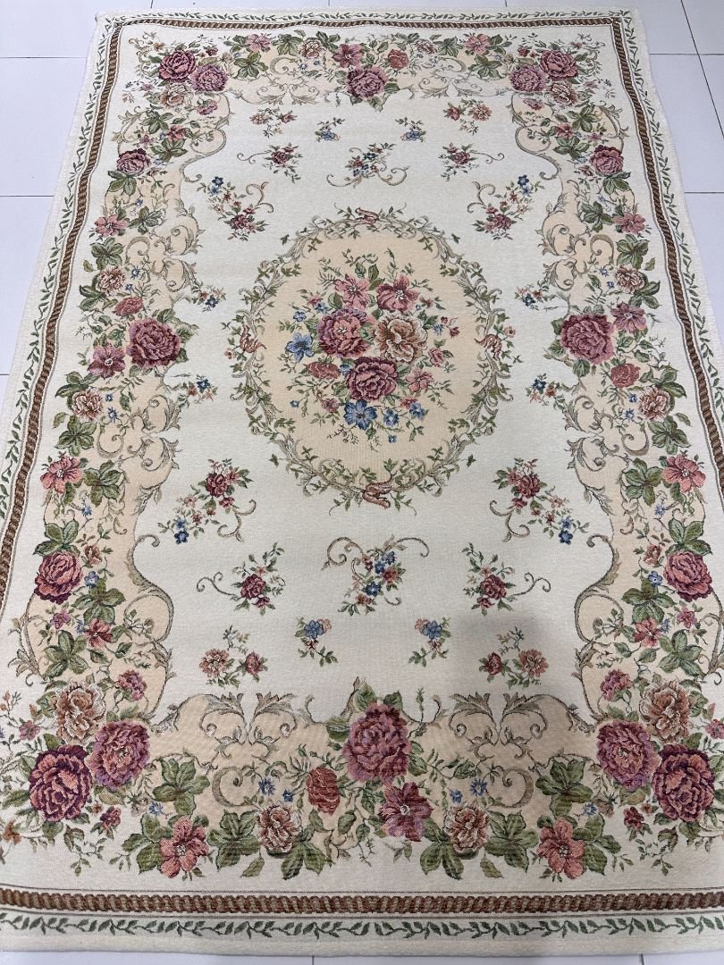 Blushing Rose Irani-Style Cotton Rug – Approx. 4×6 ft | China - Image 2
