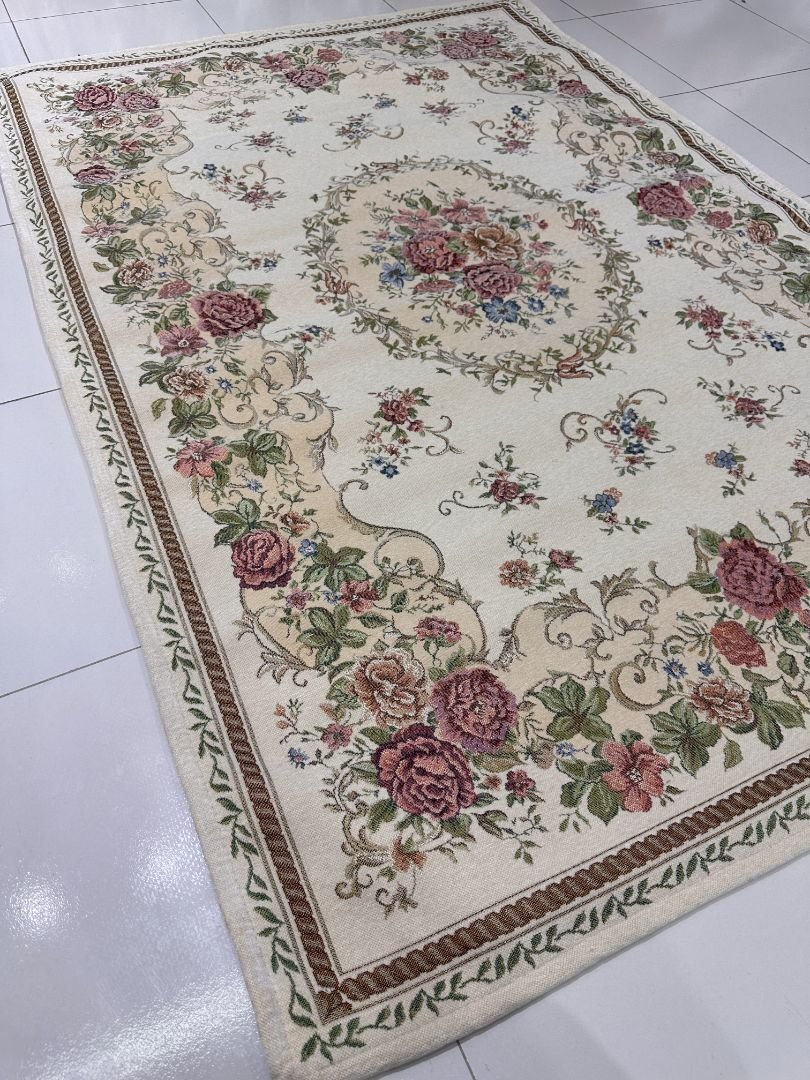 Blushing Rose Irani-Style Cotton Rug – Approx. 4×6 ft | China - Image 3
