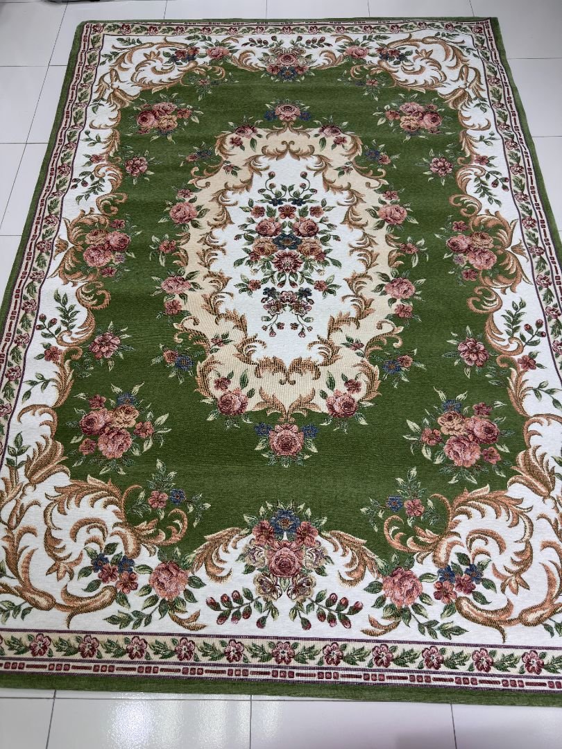 Emerald Rose Irani-Style Cotton Rug – Approx. 5×7 ft | China