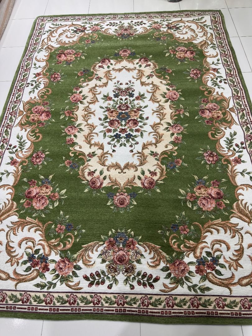 Emerald Rose Irani-Style Cotton Rug – Approx. 5×7 ft | China - Image 3