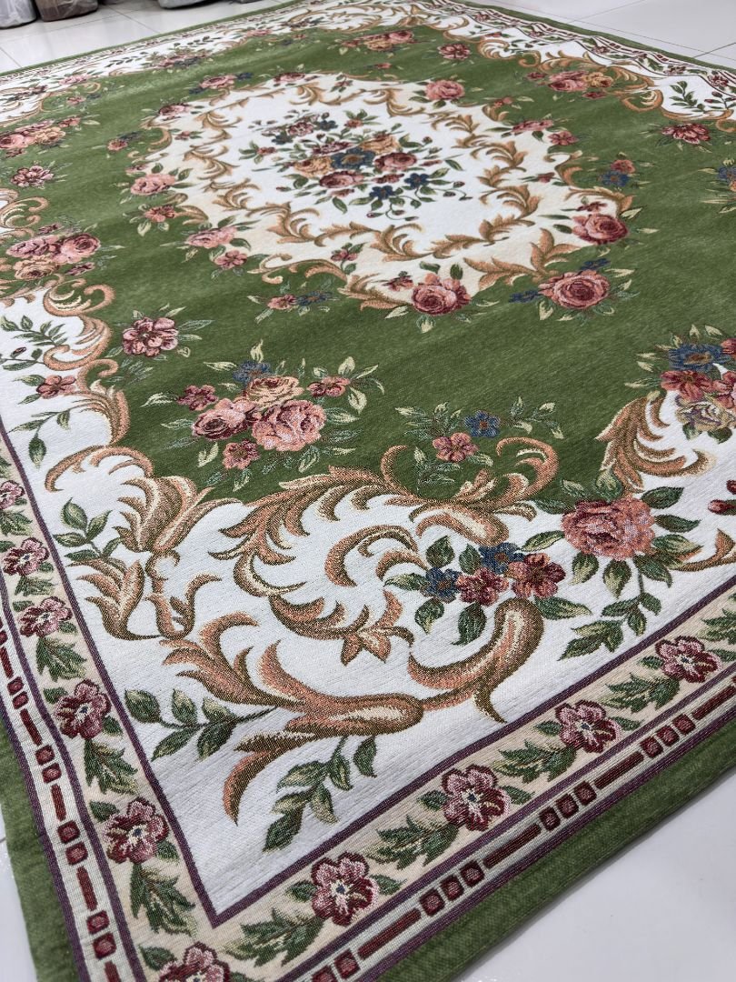 Emerald Rose Irani-Style Cotton Rug – Approx. 5×7 ft | China - Image 4