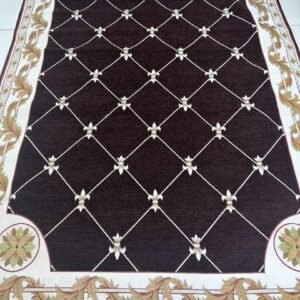 Mocha Trellis Irani-Style Cotton Rug – Approx. 5×7 ft | China