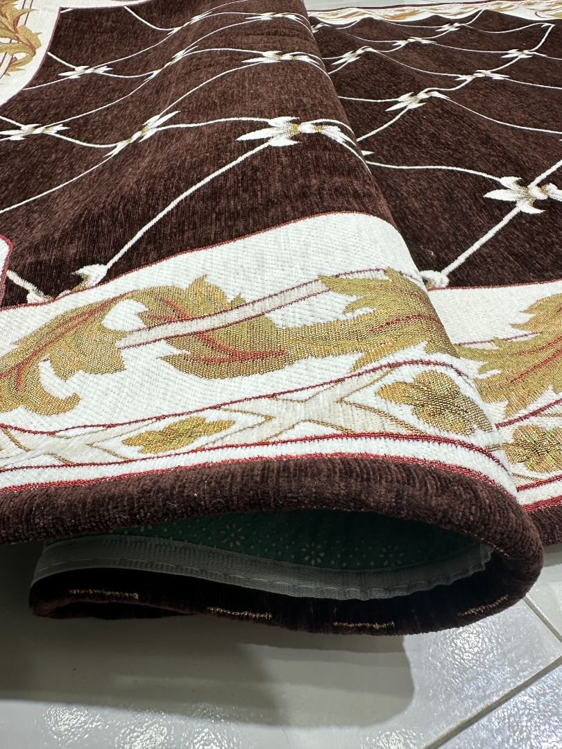 Mocha Trellis Irani-Style Cotton Rug – Approx. 5×7 ft | China - Image 4