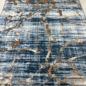 Sapphire Rift 3D Shiny Turkish Rug – 5.2×7.5 ft