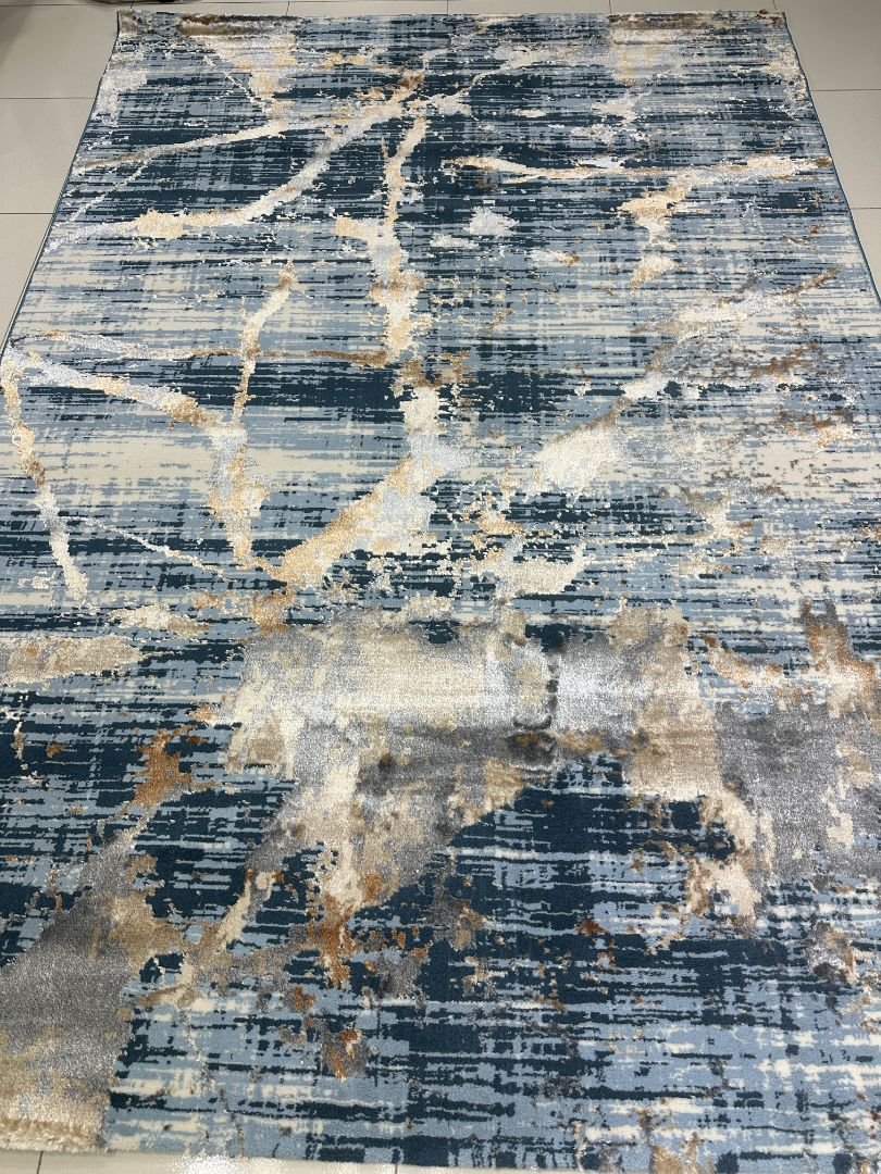 Sapphire Rift 3D Shiny Turkish Rug – 5.2×7.5 ft - Image 3