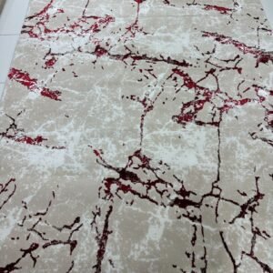 Crimson Vein 3D Shiny Turkish Rug – 5.2×7.5 ft