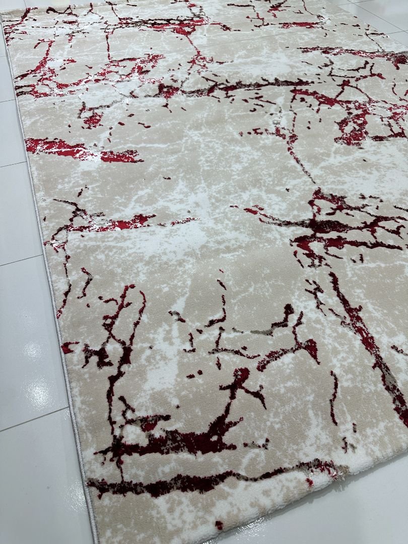 Crimson Vein 3D Shiny Turkish Rug – 5.2×7.5 ft - Image 2