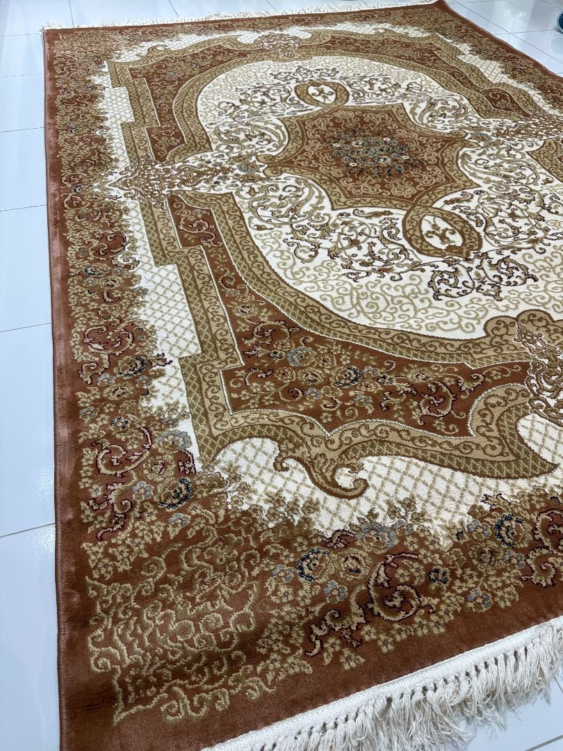 Kashmir Sultana Light Brown Turkish Rug – 5.2×7.5 ft - Image 4