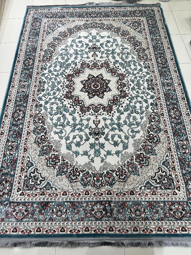 Azure Isfahan Persian-Style Turkish Rug – 5.2×7.5 ft